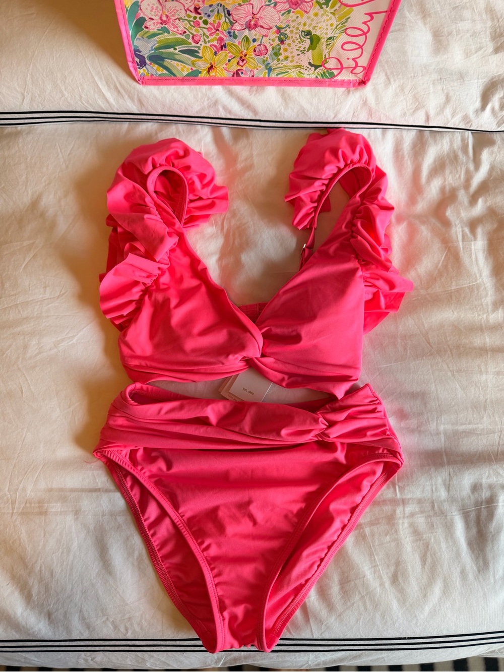 NWT LILLY PULITZER Steviekate Ruffle Bikini in Pink - Picture 5 of 10